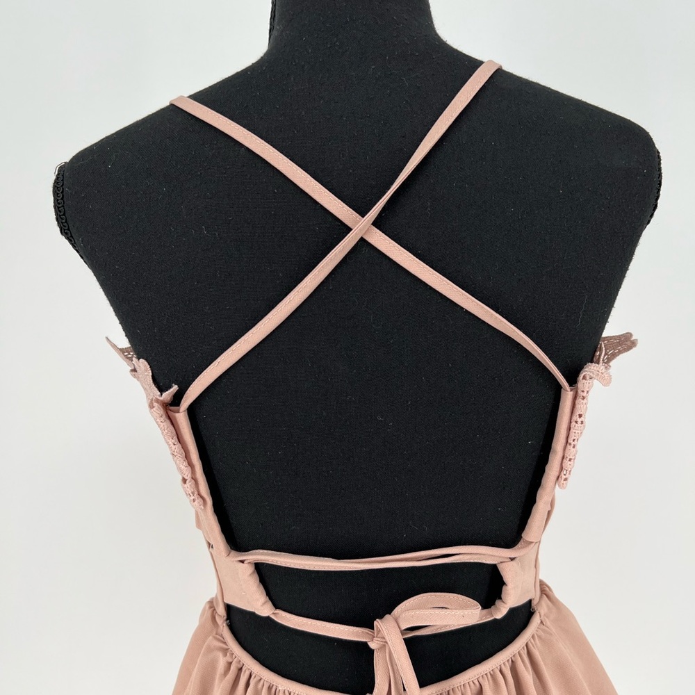 TOBI DUSTY ROSE BACKLESS DRESS WITH ADJUSTABLE STRAPS - Picture 6 of 13